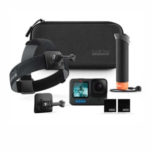 GoPro Hero12 Bundle Pack - Includes Hero12 Action Camera, 2-Batteries, Floating Hand Grip, Head Strap, Curved Adhesive Mount, Mounting Buckle, Carrying Case (1-Yr International + 1-Yr India Warranty