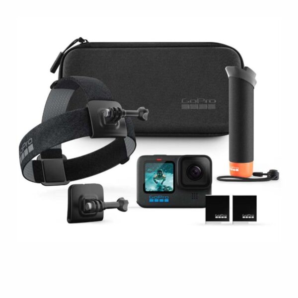 GoPro Hero12 Bundle Pack - Includes Hero12 Action Camera, 2-Batteries, Floating Hand Grip, Head Strap, Curved Adhesive Mount, Mounting Buckle, Carrying Case (1-Yr International + 1-Yr India Warranty