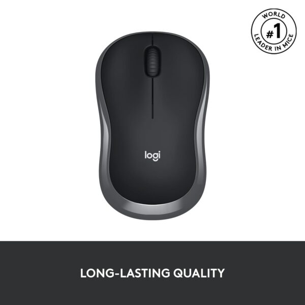 Logitech M186 Wireless Mouse, 2.4GHz with USB Mini Receiver, 12-Month Battery Life, 1000 DPI Optical Tracking, Ambidextrous, Compatible with PC, Mac, Laptop - Image 9