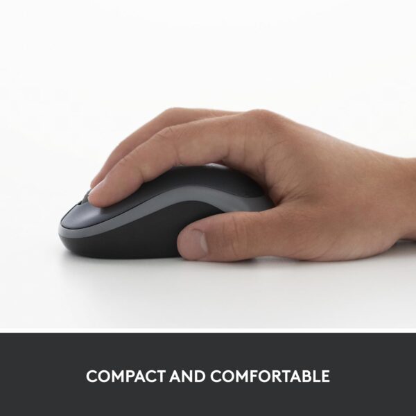 Logitech M186 Wireless Mouse, 2.4GHz with USB Mini Receiver, 12-Month Battery Life, 1000 DPI Optical Tracking, Ambidextrous, Compatible with PC, Mac, Laptop - Image 4