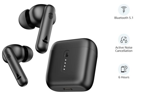 Boat Airdopes 141, Low Latency, ENx Tech, 42HRS Battery, Fast Charge, IWP, IPX4, v5.1 Bluetooth Earbuds, TWS Ear Buds Wireless Earphones with mic (Bold Black) - Image 3