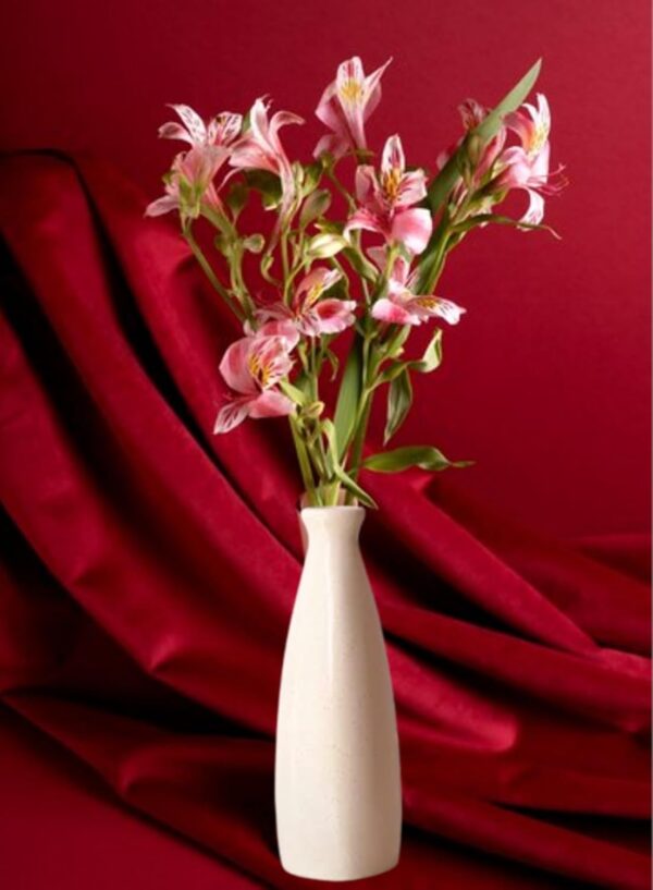 PulGos White Ceramic Flower Vase – Stylish Bottle Shape Design, Ideal for Office and Living Room Centerpieces, Elegant Pot for Modern Home Decor, Perfect for Any Table, Sleek and Modern Flower Vase - Image 5