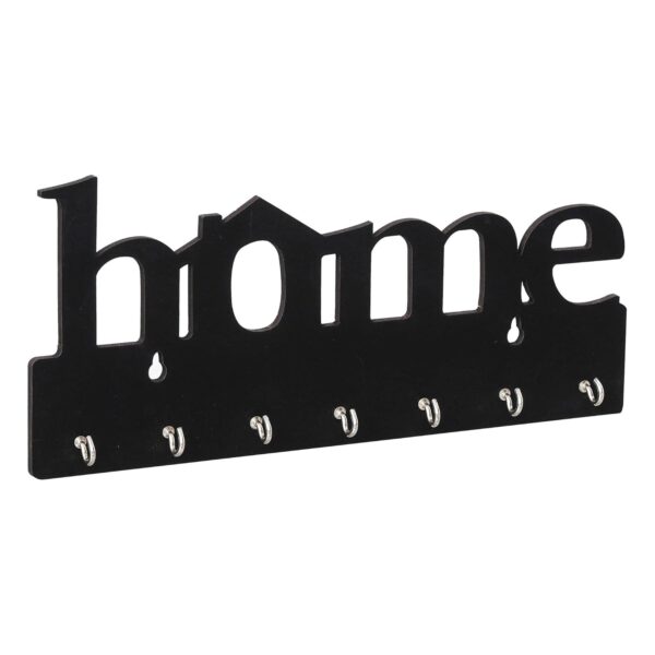 Webelkart Premium Home Keys Wooden Key Holder (29 cm x 13.5 cm x 0.4 cm, Wood) 7 Hook - Decorative Items for Home Decor (Black) - Image 6