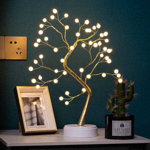 REFULGIX 36 LED Pearl Bonsai Tree Lamp with Touch Switch | USB & Battery Operated Decorative Light for Home, Bedroom, Festival, Gift Use (Warm White, Pack of 1) - Image 8