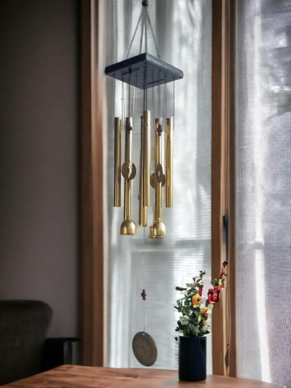 Paradigm Pictures Home Decoration Items Wind Chimes for Home (Golden,Pipe & Hanging Bells) - Image 3