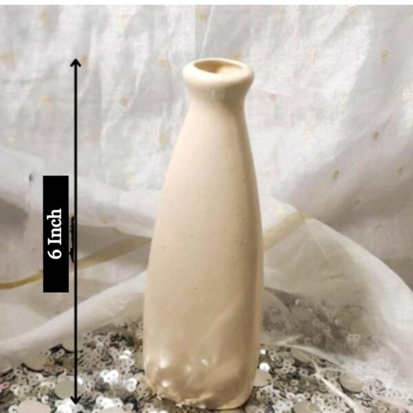 PulGos White Ceramic Flower Vase – Stylish Bottle Shape Design, Ideal for Office and Living Room Centerpieces, Elegant Pot for Modern Home Decor, Perfect for Any Table, Sleek and Modern Flower Vase - Image 7