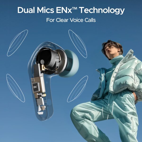 boAt Airdopes 311 Pro, 50HRS Battery, Fast Charge, Dual Mics ENx Tech, Transparent LID, Low Latency, IPX4, IWP Tech, v5.3 Bluetooth Earbuds, TWS in Ear Earbuds Wireless Earphones with mic (Dusk Blue) - Image 9