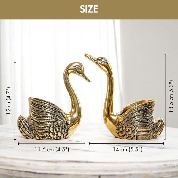 BEHOMA Aluminium Pair of Swans for Good Luck and Love - Image 5