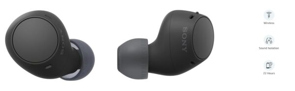 Sony WF-C510 Truly Wireless Bluetooth Earbuds with Mic, TWS, Up to 22 Hours Battery, in Ear, Ambient Sound Mode, Small and Comfortable, IPX4- Black - Image 10