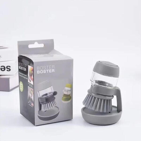 Cleaning Brush with Soap Dispenser for Kitchen, Sink, Dish Washer with Storage Stand|Plastic Cleaning Brush with soap - Image 2