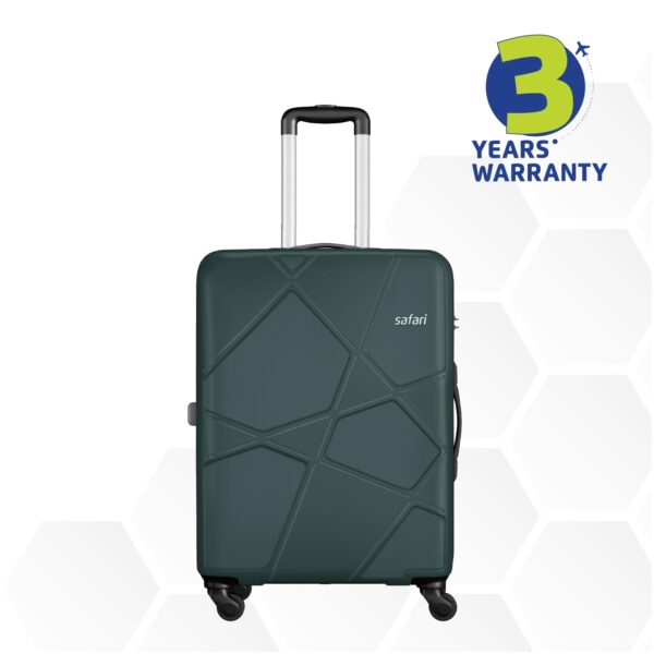 Safari Pentagon Set of 3 (Cabin + Medium + Large) Trolley Bags Hard Case Polypropylene 4 Wheels 360 Degree Wheeling Luggage, Travel Bags, Suitcase for Travel, Trolley Bags for Travel, Dusk Green