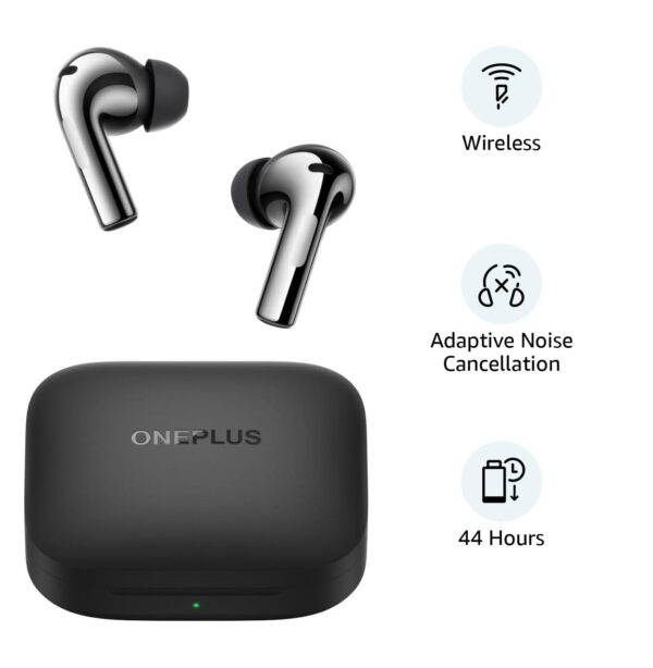 OnePlus Buds 3 in Ear TWS Bluetooth Earbuds with Upto 49dB Smart Adaptive Noise Cancellation,Hi-Res Sound Quality,Sliding Volume Control,10mins for 7Hours Fast Charging with Upto 44Hrs Playback(Gray) - Image 4