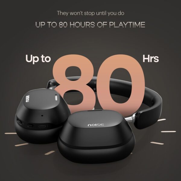 Noise Newly Launched Airwave Max 5 Wireless Over-Ear Headphones with Adaptive Hybrid ANC (up to 50dB), HFA Tech, 80H Playtime, Dual Pairing(Carbon Black) - Image 9