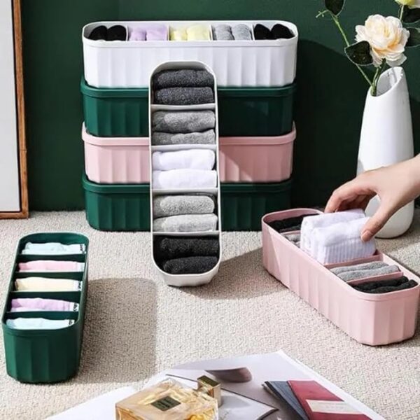 Stewit Drawer Organizers for Undergarments, Socks, Bras, Ties, Scarves, Wardrobe Storage Box Kitchen Tools (4 Pcs, Multicolor) - Image 7