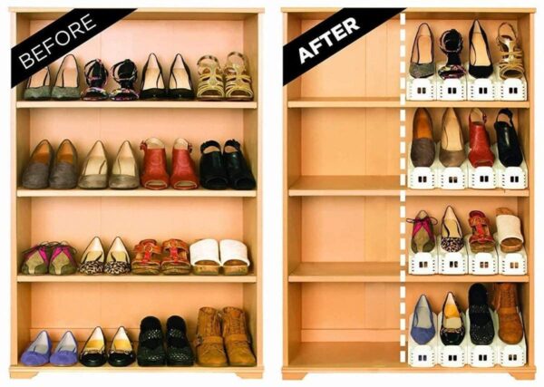 Shoe Slots Organizer Space Saver Double Deck Shoe Rack - Image 9