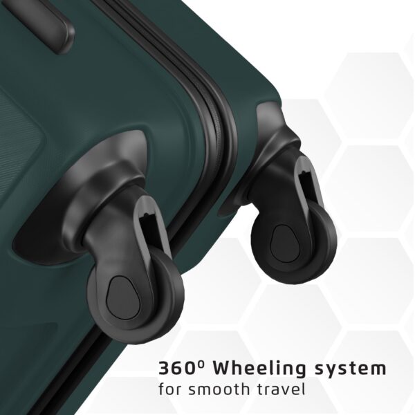 Safari Pentagon Set of 3 (Cabin + Medium + Large) Trolley Bags Hard Case Polypropylene 4 Wheels 360 Degree Wheeling Luggage, Travel Bags, Suitcase for Travel, Trolley Bags for Travel, Dusk Green - Image 5