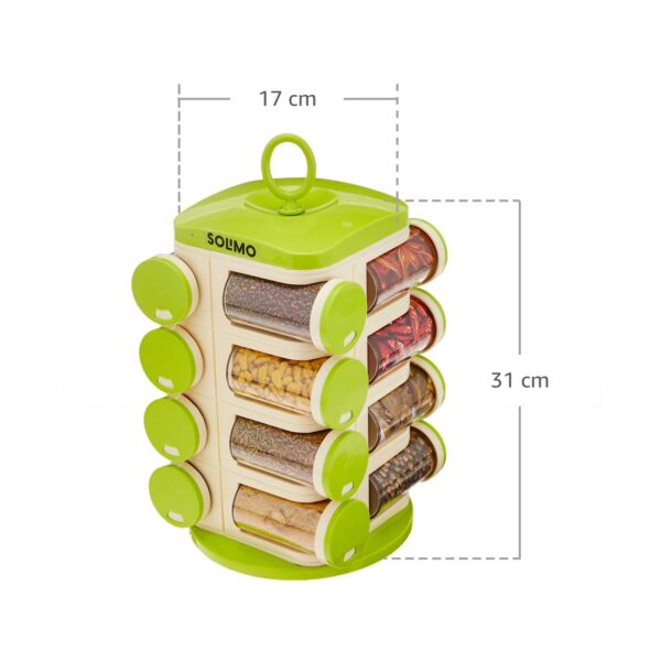 Solimo Revolving Plastic Spice Rack set (16 pieces) - Image 3