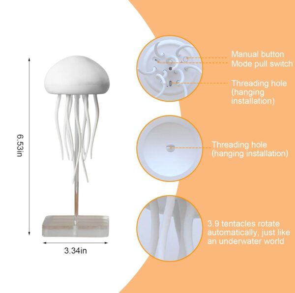 IMNISHNAY Jellyfish Baby LED Night Light – 7-Color Changing Lamp for Kids, Baby Room Decor, Aesthetic Gifts for Girls, Boys , Friends & Ocean Lovers Night Lamps ( Hanging + Base ) (Jelly Fish) - Image 6