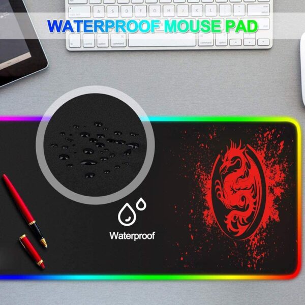RGB Gaming Mouse Pad, Soft Glowing 14 LED Modes, Gaming Desk Keyboard Pad - Image 3