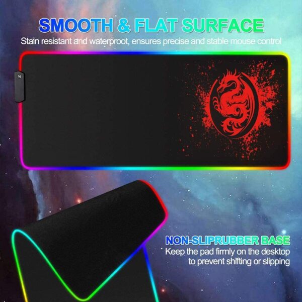 RGB Gaming Mouse Pad, Soft Glowing 14 LED Modes, Gaming Desk Keyboard Pad - Image 5