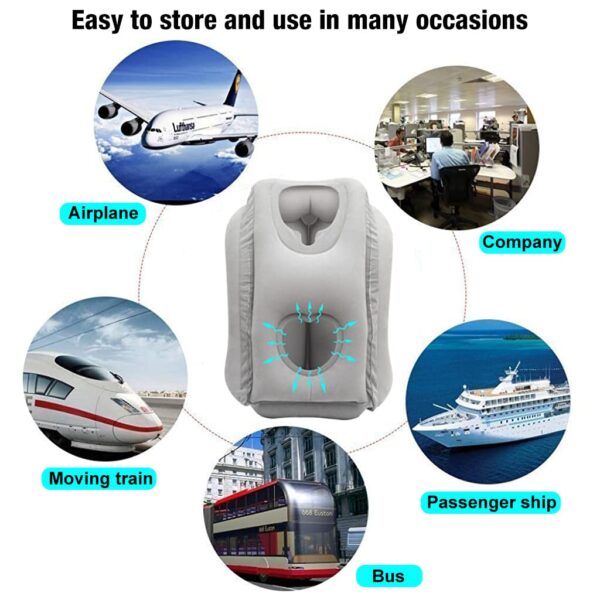 Inflatable Travel Pillow, Inflatable Neck Air Pillow for Sleeping, Support Head, Chin, Neck - Image 7