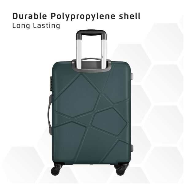 Safari Pentagon Set of 3 (Cabin + Medium + Large) Trolley Bags Hard Case Polypropylene 4 Wheels 360 Degree Wheeling Luggage, Travel Bags, Suitcase for Travel, Trolley Bags for Travel, Dusk Green - Image 8