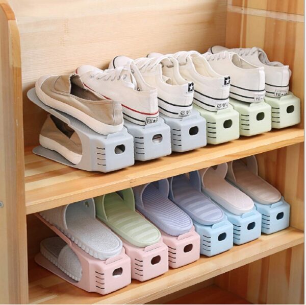 Shoe Slots Organizer Space Saver Double Deck Shoe Rack - Image 4