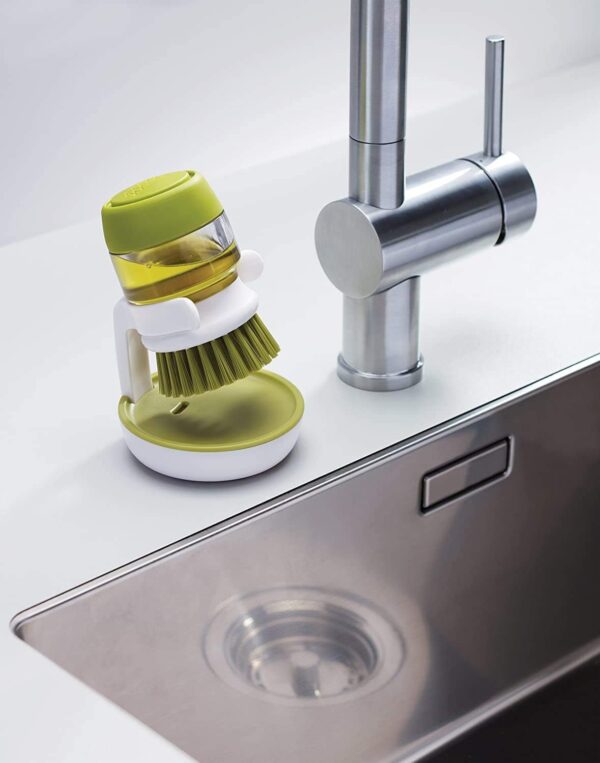 Cleaning Brush with Soap Dispenser for Kitchen, Sink, Dish Washer with Storage Stand|Plastic Cleaning Brush with soap - Image 6