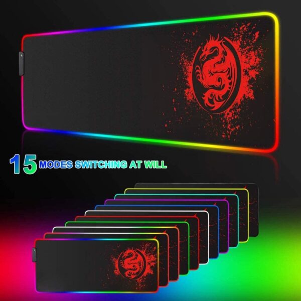 RGB Gaming Mouse Pad, Soft Glowing 14 LED Modes, Gaming Desk Keyboard Pad