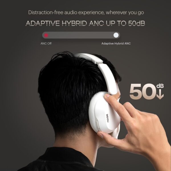 Noise Newly Launched Airwave Max 5 Wireless Over-Ear Headphones with Adaptive Hybrid ANC (up to 50dB), HFA Tech, 80H Playtime, Dual Pairing(Carbon Black) - Image 2