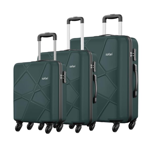 Safari Pentagon Set of 3 (Cabin + Medium + Large) Trolley Bags Hard Case Polypropylene 4 Wheels 360 Degree Wheeling Luggage, Travel Bags, Suitcase for Travel, Trolley Bags for Travel, Dusk Green - Image 3