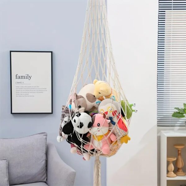 Stuffed Animal Toy Hammock, Hanging Cotton Organizer Storage for Soft Toys - Image 3