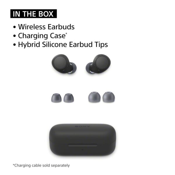 Sony WF-C510 Truly Wireless Bluetooth Earbuds with Mic, TWS, Up to 22 Hours Battery, in Ear, Ambient Sound Mode, Small and Comfortable, IPX4- Black - Image 5