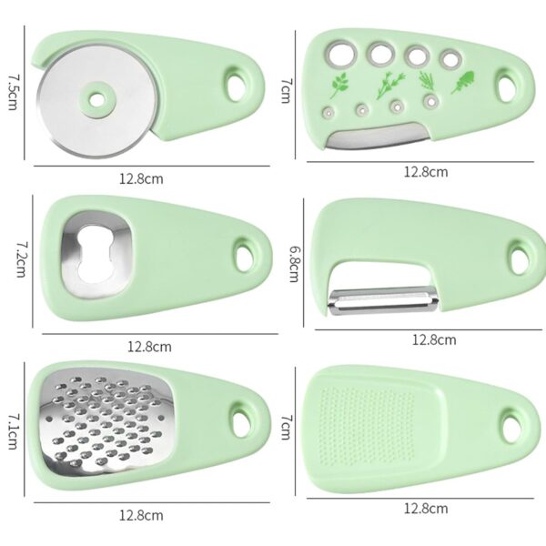 Multipurpose Kitchen Gadgets Set 6 Pieces, Space Saving Cooking Tools- Grater, - Image 5