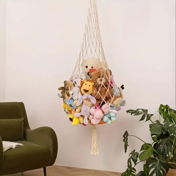 Stuffed Animal Toy Hammock, Hanging Cotton Organizer Storage for Soft Toys - Image 5