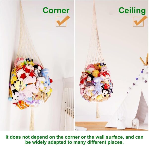 Stuffed Animal Toy Hammock, Hanging Cotton Organizer Storage for Soft Toys - Image 7