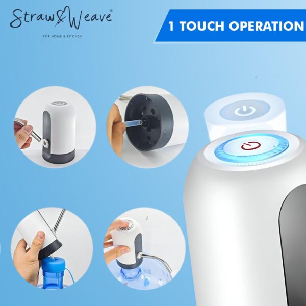 Automatic Water Dispenser Pump for 20 Litre Bottle | Portable USB Rechargeable Water Pump Dispenser for Home, Office & Outdoors | Water Can Pump for 20 Litre | Water Can Dispenser | 1 Year Warranty - Image 4