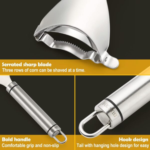 Corn Peeler Stainless Steel Corn Cob Stripper Tool Corn Thresher from The Cob - Image 3