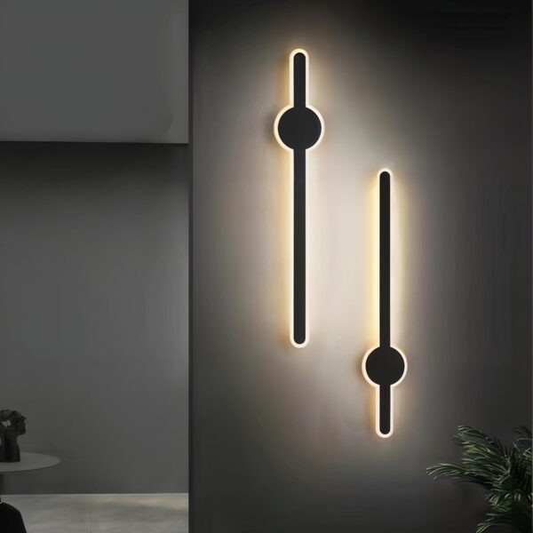 Lamper Pack of 2 LED Sword Light Behind Black Golden Luxurious Acrylic Wall Lighting | Soft & Bright LED Warm White Lighting Fixtures for Bedroom, Living, Drawing, Kids Room & Bathroom 24Watt 18 Inch