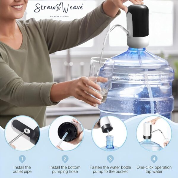 Automatic Water Dispenser Pump for 20 Litre Bottle | Portable USB Rechargeable Water Pump Dispenser for Home, Office & Outdoors | Water Can Pump for 20 Litre | Water Can Dispenser | 1 Year Warranty - Image 10