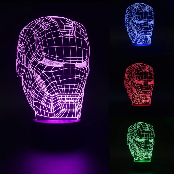 3D Illusion Iron Man534 Acrylic Led Lamp With 7 Color Changing Light - Image 8