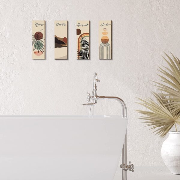 Birch & Co. Wall Decor for Living Room-Wall Hangings for Home/Wall Decoration Items -Rigid Eco-Friendly Recycled Board-Double Tape wall decor, 4 Pieces-Recycled Rigid Board - Image 9