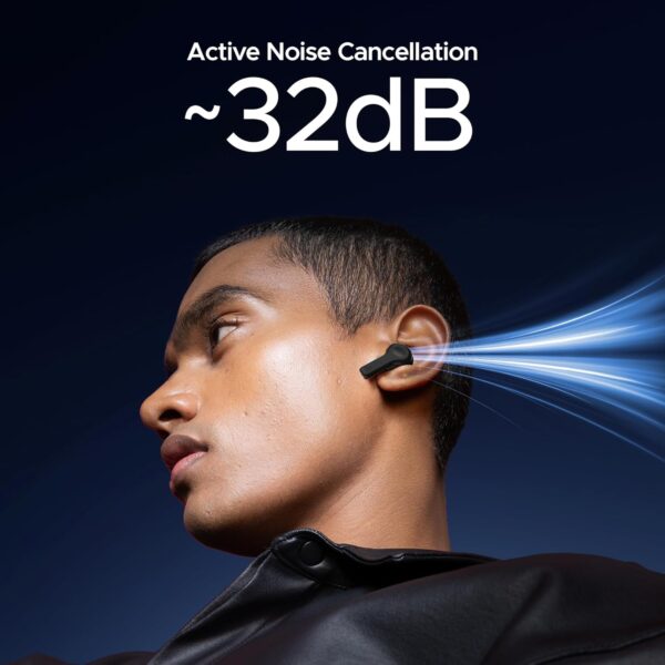 boAt Nirvana Space, 360º Spatial Audio, Active Noise Cancellation (~32dB), 100Hrs Battery,4Mics ENx, Fast Charge, v5.3 Bluetooth Earbuds, TWS Ear Buds Wireless Earphones with mic (Cosmic Black) - Image 2