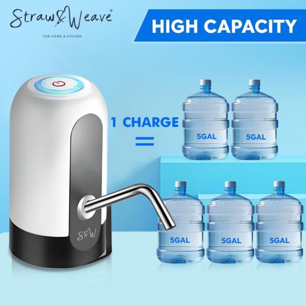 Automatic Water Dispenser Pump for 20 Litre Bottle | Portable USB Rechargeable Water Pump Dispenser for Home, Office & Outdoors | Water Can Pump for 20 Litre | Water Can Dispenser | 1 Year Warranty - Image 5