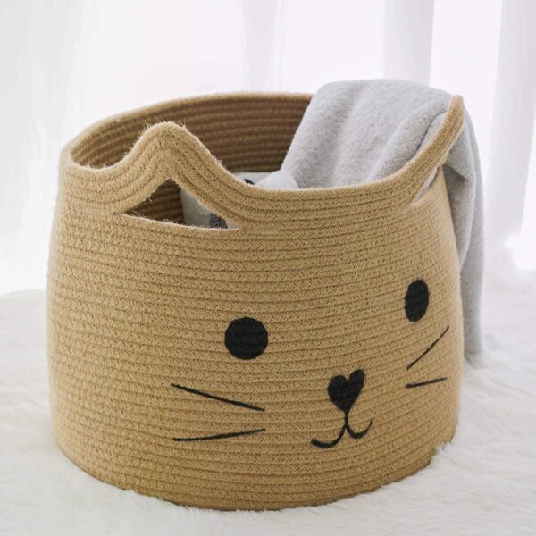Large Woven Jute Rope Rectangular Storage Basket, Laundry Basket Organizer For Toys, Blanket, Clothes, Towels, Gifts| - Image 5
