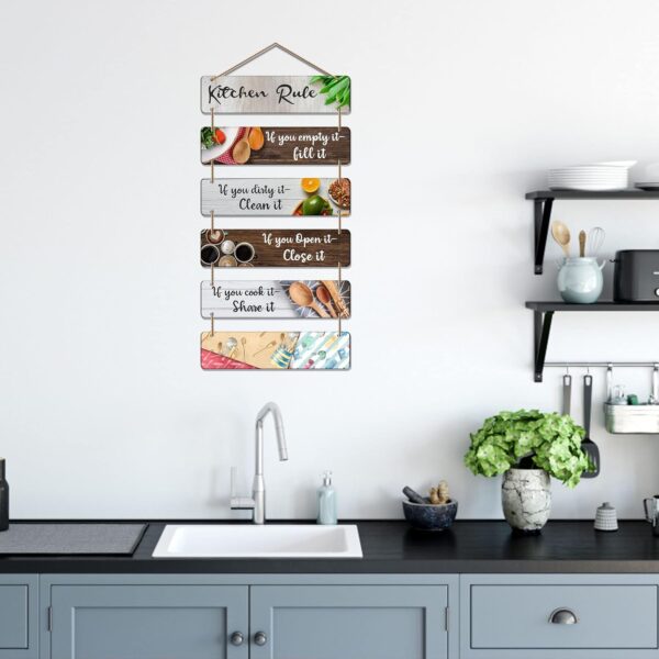 Artvibes Decorative Wall Hanging Decoration item for Kitchen | Bedroom| Kitchen Quotes items | Wall Art For Hall | Mdf Wall Hanger, Set of 6(WH_3265N),Engineered Wood