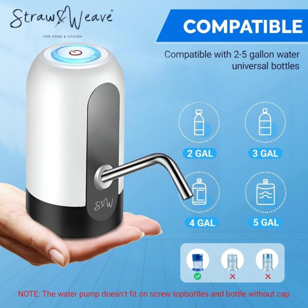 Automatic Water Dispenser Pump for 20 Litre Bottle | Portable USB Rechargeable Water Pump Dispenser for Home, Office & Outdoors | Water Can Pump for 20 Litre | Water Can Dispenser | 1 Year Warranty - Image 8