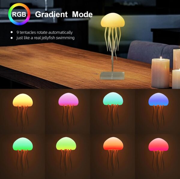 IMNISHNAY Jellyfish Baby LED Night Light – 7-Color Changing Lamp for Kids, Baby Room Decor, Aesthetic Gifts for Girls, Boys , Friends & Ocean Lovers Night Lamps ( Hanging + Base ) (Jelly Fish) - Image 9