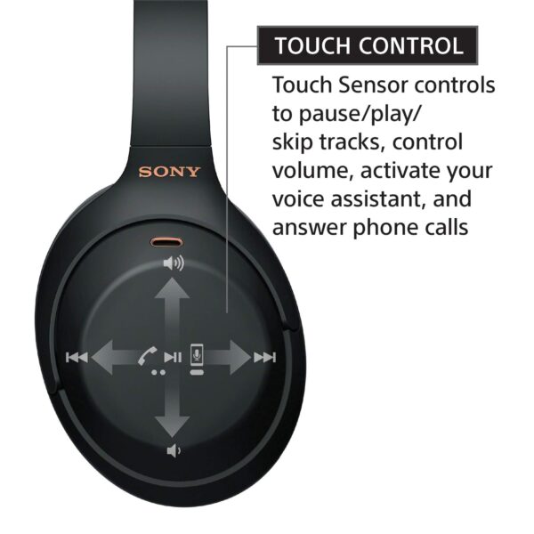Sony WH-1000XM4 Noise Cancellation Wireless Bluetooth Over-Ear Headphones with Mic, Hi-Res Audio, Up to 38Hrs Battery- Black - Image 7