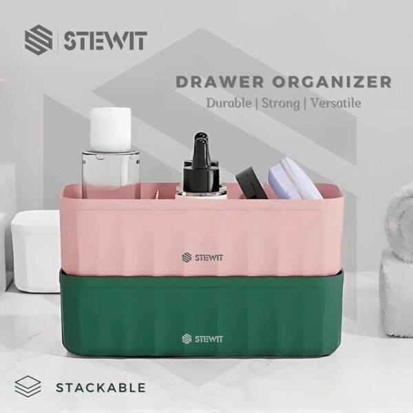 Stewit Drawer Organizers for Undergarments, Socks, Bras, Ties, Scarves, Wardrobe Storage Box Kitchen Tools (4 Pcs, Multicolor) - Image 5